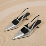 Uued kevadised naiste slingback kingad Terava ninaga Stiletto rihmikud Naiste seksikad kleidipeo Naiste k&otilde;rged kontsad K&otilde;rged kontsad 35