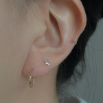 BettyU 14k kullast &uuml;he puutega lainekujulised k&otilde;rvar&otilde;ngad rose gold