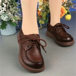 2025 Naiste Pehmest Nahast Mokassiinid: Mitmek&uuml;lgne paks tald, vabaaja, suure varba mugavus 41 pruun