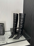 moodsad Seksi Naiste &Uuml;le P&otilde;lve Saapad Chelsea Saapad Terava Ninaga Sinised Mustad Valged Denim Kangast Talvised Kleitkingad Slip-On S&uuml;gis Saapad 5.5 must