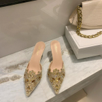 mood 2024 kevad naiste sussid muulad kingad mood rhinestone terava ninaga &otilde;&otilde;nsad v&auml;rvilised slaidid l&auml;bipaistvad k&otilde;rged kontsad sandaalid slaidid 39 5.5 kuld