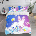 Cinnamoroll Tekikott Komplekt Tekk Voodipesu 3D Laste Voodipesu Komplekt 3-osaline 1 Tekikott Kuninglik Suurus 90X200CM