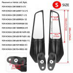 Honda CBR650R CBR650F CBR500R CBR300R CBR250R 2013-2025 mootorratta tahavaatepeegel