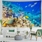 Allveelaev Troopilised Kalad Gobel&auml;&auml;n Seinale Riputatav Loodusmaastik Kunst Lihtne Esteetika Tuba Kodu Dekoratsioon Taustakangas 95x70cm