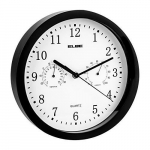 Horloge Murale - ELBE - RP-1005-N - 25 cm - Thermom&egrave;tre - Hygrom&egrave;tre - Noir must
