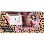 Set de tasse et sous-verres - Gorjuss&trade; - Purrrrrfect Love - Porcelaine - C&eacute;ramique - Gr&egrave;s roosa