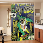 MF Doom Koomiksialbum Vannitoa Du&scaron;ikardin Varjestav Vahesein Du&scaron;ikardin Kiiresti Kuivav V&otilde;ib H&otilde;&otilde;ruda Kerge L&auml;bipaistmatu Vanni 90x180 cm