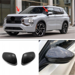 Mitsubishi Outlander 2022 2023 jaoks S&uuml;sinikkiust v&auml;limusega k&uuml;ljepeegli kaitsekate Sisekate Autotarvikud Auto stiil Carbon Fiber