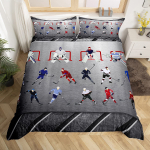 J&auml;&auml;hoki tekikate lastele poistele t&uuml;drukutele teismelistele kerge tekkikate talispordi magamistoa dekoratsioon hoki m&auml;ngija voodipesukomplektid EU Single(135x200cm)