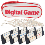 Rummy Cube m&auml;ng 4 alusega 104 Rummy Cube m&auml;ngukomplekt kaasaskantava kohvriga Rummy klotside reisikomplekt perele Klassikalised lauam&auml;ngud