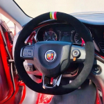 For Dodge Grand Caravan Journey Avenger Durango Hand-stitched non-slip black Suede car steering wheel cover 4