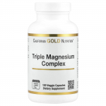 California Gold Nutrition, Kolmekordne magneesiumikompleks, 120 k&ouml;&ouml;giviljakapslit