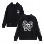 823 CHROME HEARTS 2026 S&uuml;gis ja Talv Uus Suur Suurus Klassikaline Stiil Logo Kapuutsiga Dressipluus, Sobib Paaridele Kandmiseks S must