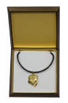 Bulldog, English Bulldog, British Bulldog I - Dog necklace in gift box, gold-plated pendant for dog fan, striking jewellery by Art-Dog brown