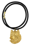 Alaskan Malamute - necklace with a dog in a gift box, gold-plated pendant for a dog lover, striking jewelry by Art-Dog black