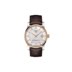 TISSOT Ti Automaatne Mehaaniline Liikumine Meeste Kell Kell 40mm Valge sihverplaat Titaanist kellakarp Nahkrihm T087.407.56.037.00 18K Rose Gold