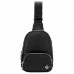 Lululemon Everywhere 2L Metalllogo T&otilde;mblukuga Sulgemine Taaskasutatud Pol&uuml;ester Rinnakott Unisex kotid Must LU9CS4S-0001 Black