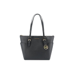 Michael Kors Mk Charlotte Vintage &Uuml;hev&auml;rviline Logoga Ripats Suure Mahutavusega Linna-Tote Ostukott Naiste tote Must 35T0GCFT7L-BLACK Basic Set (Bag+Dust Bag)