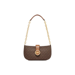 Michael Kors MK Carmen Monogram Kett Vintage Commuter Kunstnahast &Otilde;lakott V&auml;ike Naiste &otilde;lakott Tume-pruun 35F2GNMC1B-200 Basic Set (Bag+Dust Bag)