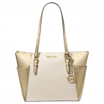 Michael Kors Mk Charlotte Logotr&uuml;kiga T&otilde;mblukuga Kaetud L&otilde;uendist Kandekott Naiste kandekotid Hele-Kuldne 35F4GCFT3V-PALEGOLD Basic Set (Bag)