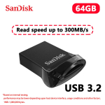 SanDisk 128GB USB 3.2 Gen 1 32GB 64GB 256GB 512GB 1TB Ultra Fit M&auml;lupulk Mini Pen Drive'id pen drive kiire USB 3.1 USB-m&auml;lupulk arvutile U Disk &middot;64GB