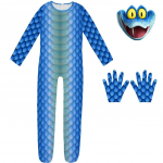 Laste Poisid T&uuml;drukud Loomaaia Madu Gary Tr&uuml;kitud Kombinesoon Kindad Mask Komplekt Halloweeni Cosplay Kost&uuml;&uuml;mid 120cm sinine