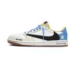 Travis Scott x Jordan Air Jordan 1 Piimsool Taevasinine Libisemisvastased Madalad Vintage Korvpallijalatsid Naistele DZ4137-700(Team1868- ) 35.5