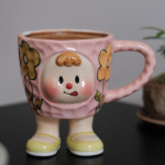 K&auml;sit&ouml;&ouml; Armas Kruus Keraamiline Kohvitass Lihtsus Majapidamine Loominguline Multikas Kahejalgsed Nukk Piimaklaas Alusklaasv&auml;rv K&auml;epidemega 300ml