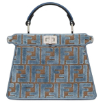 Fendi Peekaboo I See U Reguleeritav Eemaldatav &Otilde;larihm P&ouml;&ouml;rdlukuga Sulgemine FF Jacquard Siidist &Otilde;la-Crossbody K&auml;ekott V&auml;ike 8BN335-AT14-F1NQ0 Basic Set (Bag+Dust Bag)