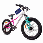 Laste jalgratas 20 tolli T&uuml;drukule MTB Shimano 6 k&auml;iku Amortisaator Laiad rehvid Verdant Calix Valge Roosa