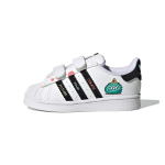 Adidas Originals Superstar Cf I Hook and loop Abrasion Resistant Low top Skateboard Shoes White Black Blue H05269 25.5 white