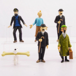 6 tk/komplekt 8 cm Anime Multikas Tintini seiklused Tegevuskujud Armas Koomiks Tintin Milou Dupont PVC M&auml;nguasjad Kingitused Lastele 4-8cm