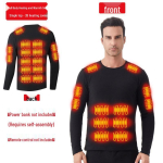 Talvine piirkond 42 soojendusega aluspesukomplekt: Meeste ja naiste termop&uuml;ksid suuremad suurused 6XL (107.5-120 kg) black