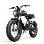 KICKWEY K7 Elektrijalgratas, 20 4.0 Paksude Rehvidega E-Bike, 48V 18.2Ah Aku, 7-k&auml;iguline, 50-100 km S&otilde;iduulatus, Mehaaniline Ketaspidur, Ebike must