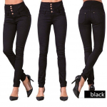 Naiste Denim Skinny Ripped Pants K&otilde;rge v&ouml;&ouml;kohaga Stretch Teksad Pikad pliiatsiga p&uuml;ksid L helesinine v&auml;rv