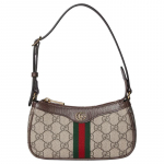 Gucci Ophidia br&auml;ndilogo klassikaline l&otilde;uendi ja nahast &otilde;lakott mini naiste beež ja tume pruun pruun