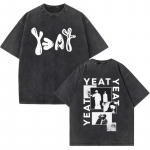 R&auml;ppar Yeat Lyfestyle Vintage Pesuga T-s&auml;rk Meestele Naistele Hip Hop Mood K&otilde;rge Kvaliteediga T-s&auml;rgid Vabaaja &Uuml;le suuruse T-s&auml;rk S