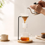Kohvitilguti Alus Mitmeotstarbeline Manuaalne Libisemiskindel Pour-over Kohvitilguti Alusega Puidust Filtrihoidja Kontori K&ouml;&ouml;gi Kodu jaoks