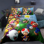 Super Smash Bros Tekikott Padjap&uuml;&uuml;r Voodipesukomplekt T&auml;iskasvanu Poiss T&uuml;druk Magamistoa Kaunistus Lapsed &Uuml;hekohaline Kahekohaline Suur Suurus 135x200cm