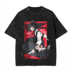 Anime Chainsaw Man Yoru T-s&auml;rk Gootiline pestud T-s&auml;rk Meeste Naiste R&otilde;ivad L&uuml;hikeste varrukatega puuvillased T-s&auml;rgid Topid S