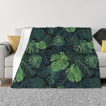 Monstera Lehed Anime Tekk Visketekk Tekid Ja Visketekid Visketekk visketekk voodite jaoks Size: 150*200cm, Weight: 280 GSM black