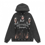 Piiri&uuml;lene trendikas br&auml;nd REPRESENT Dobermani hagijas pesuvesi vana k&otilde;rgt&auml;nav retro kapuutsiga sviiter meeste ja naiste hoodie jakk S pestud musta v&auml;rvi