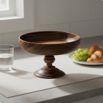 Puidust aluspuuviljakorv Multifunktsionaalne k&otilde;rge jalaga serveerimisalus Vintaažne esteetika magustoit Solid Wood S 21CM