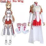 Anime m&otilde;&otilde;ga Kunst v&otilde;rgus Yuuki Asuna Cosplay Kost&uuml;&uuml;m parukas kaelakee naised &uuml;htne kleit SAO lahing Kost&uuml;&uuml;m riided Halloween L gray