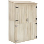Aiam&ouml;&ouml;bel puidust panipaik 2 riiulit 2 ust kaldus katus 120 x 57 x 183 cm naturaalne puit 120 x 57 x 183 cm