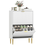 Elegantne valge kahe sahtliga kingakapp 60 x 24 x 91.5 cm