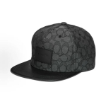 coach  Signature Laiservaga Basepallim&uuml;ts, &Uuml;leni Must C-monogrammiga Tr&uuml;kk Ehtsa Nahaga Visiir K&otilde;va Katusega Luksuslik UV-kaitsega Street Skate M&uuml;ts adjustable must