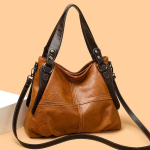 Naiste vintage PU-nahast hobo-tote kott, suur mahutavus, kontrastne rihm, &otilde;lakott/k&auml;ekott, eemaldatav crossbody-rihm, vabaaja rahakott t&ouml;&ouml;ks, igap&auml;evaseks kasutamiseks, v&auml;litingimustes kollane/pruun