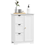 Vannitoakapp, vannitoakapp sahtlitega, 3 sahtlit, riiul, MDF, valge 60 x 30 x 80 cm valge