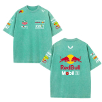 Suvine F1 v&otilde;idus&otilde;idukost&uuml;&uuml;m Red Bull Vestapan Team &Uuml;htlane L&uuml;hikeste varrukatega Vintage pesuga T-s&auml;rk &Uuml;mmarguse kaelusega T-s&auml;rk 2XL blue